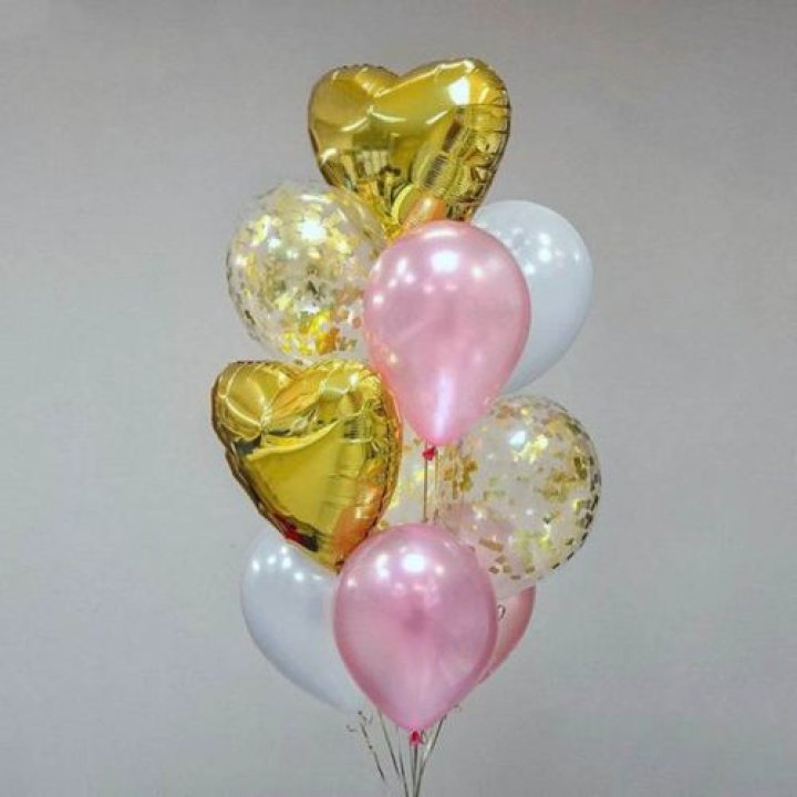 Облако шаров "Рози голд" в Армавире