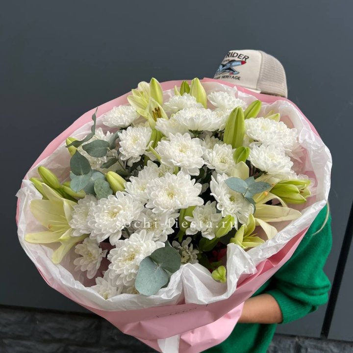  Букет  хризантемы и лилии в Армавире