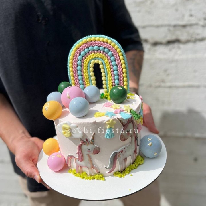 Торт "Радуга с единорогом" в Армавире