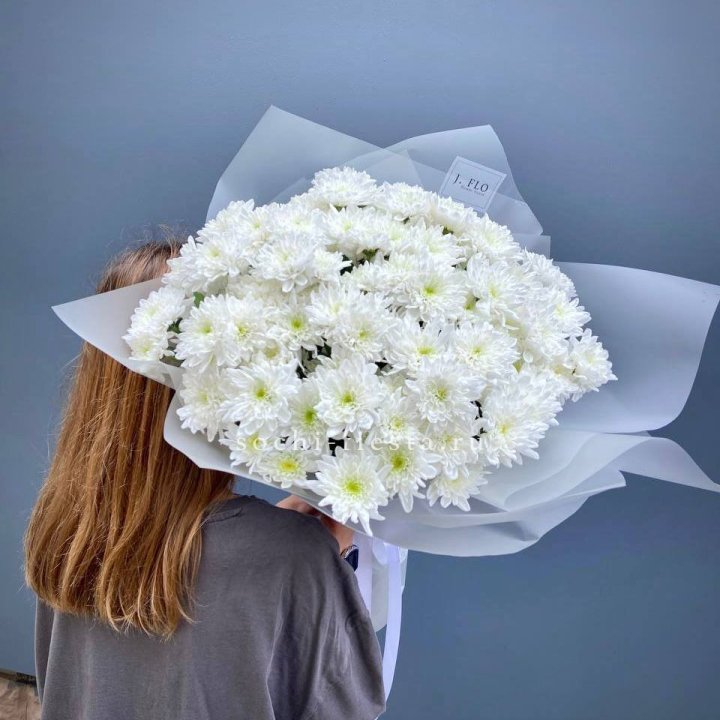 Букет хризантем "Белая снежинка" в Армавире