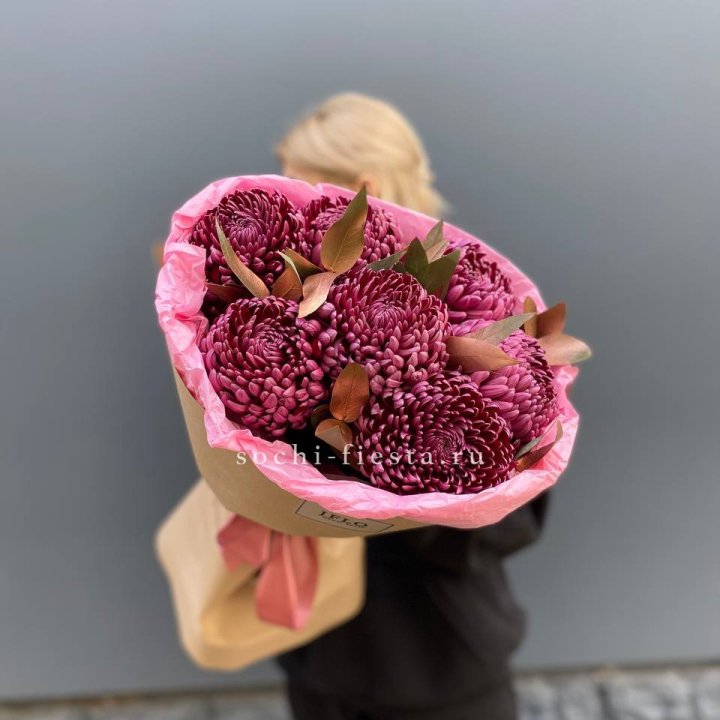 7 Хризантем Бигуди в золоте в Армавире