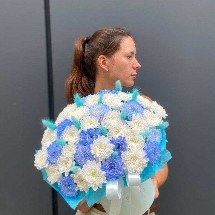  Коробочка  хризантем и лагуруса в Армавире