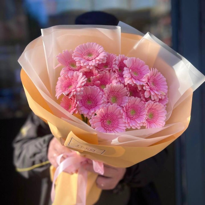 17 розовых гербер  в Армавире