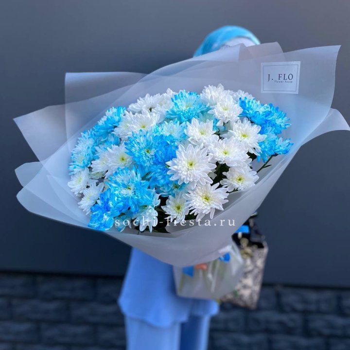 Букет хризантем "Голубая снежинка" в Армавире