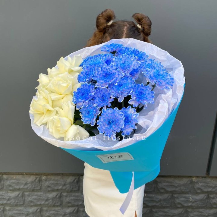 Дуо букет розы и хризантема в Армавире