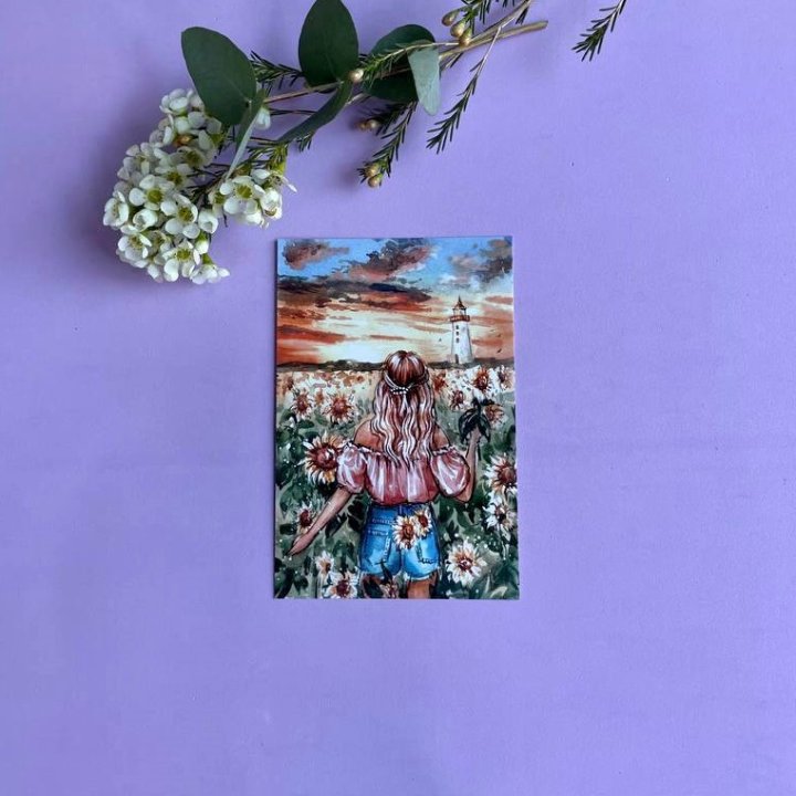 Открытка к букету "Подсолнух" в Армавире