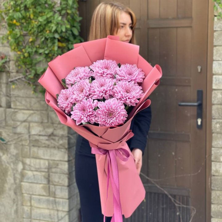 Букет хризантем розовый в Армавире