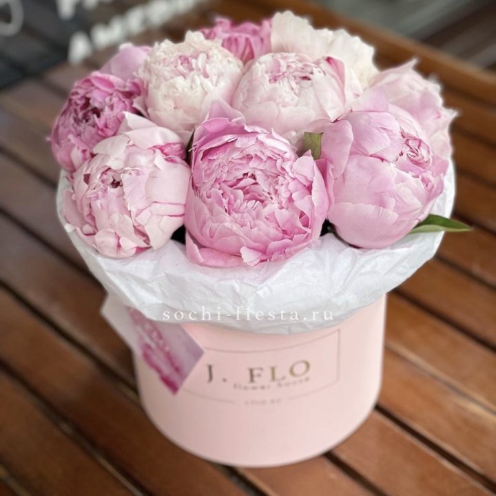 Цилиндр с пионами "Лилу" в Армавире