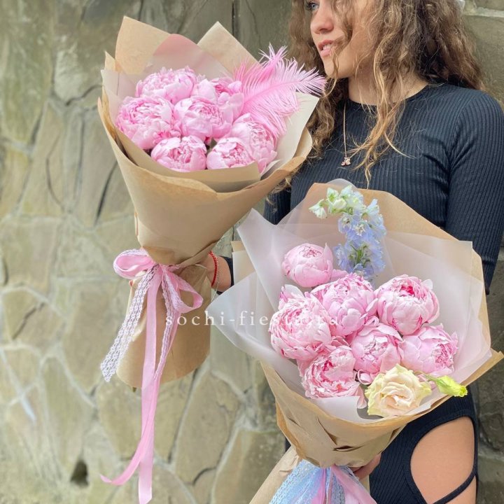 7 зефирных пионов  в Армавире