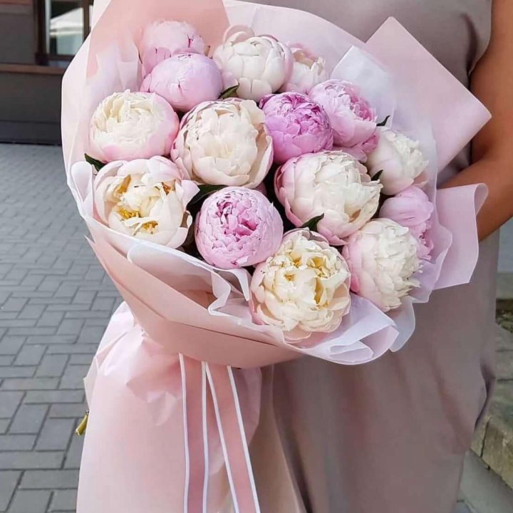 Букет пионов "Маршмелоу" в Армавире