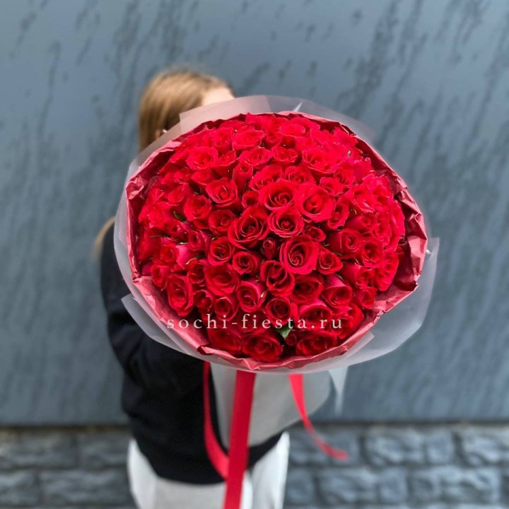 101  красная кенийская роза  в Армавире