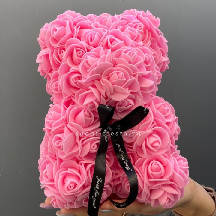 Игрушка медведь из розовых роз в Армавире