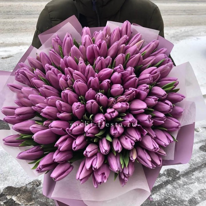 101 сиреневый тюльпан в Армавире