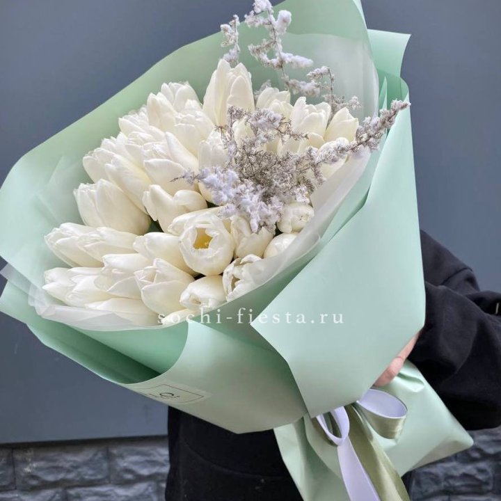 Букет белых тюльпанов "Бьянко" в Армавире