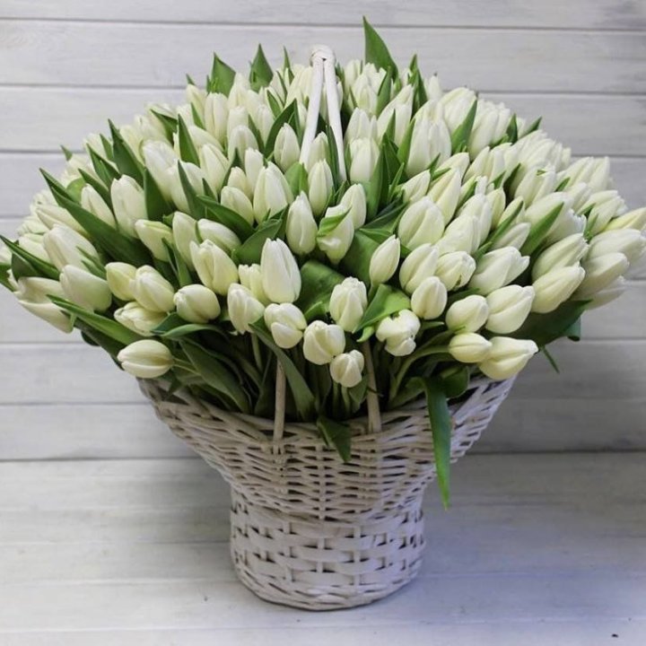Корзина из 151 тюльпана в Армавире